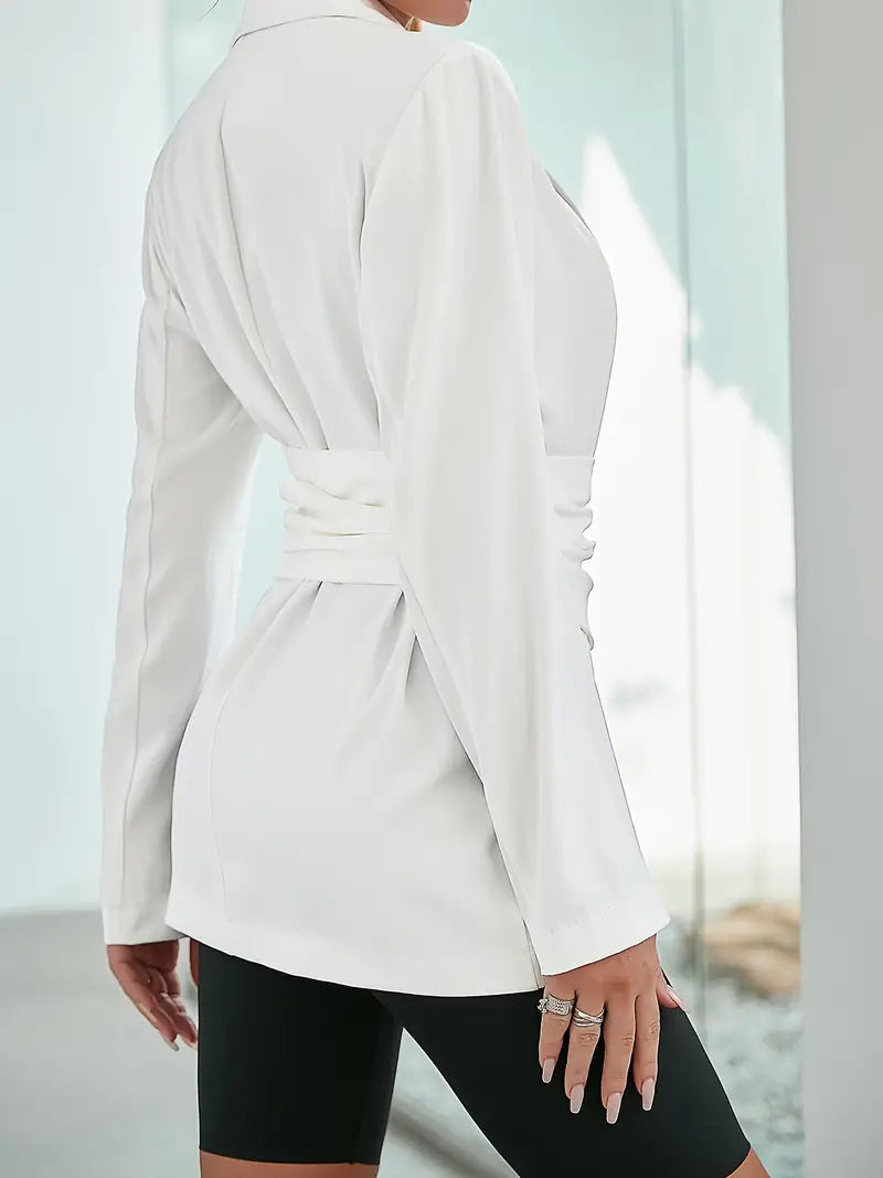 Geplooide Blazer Damen Elegant Casual Formal-Velnorah