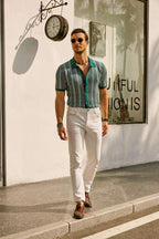 Gestreiftes Poloshirt Herren Kurzarm Casual-Velnorah