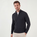 Halb-Reißverschluss Pullover Herren Rundhals Casual Layering-Velnorah