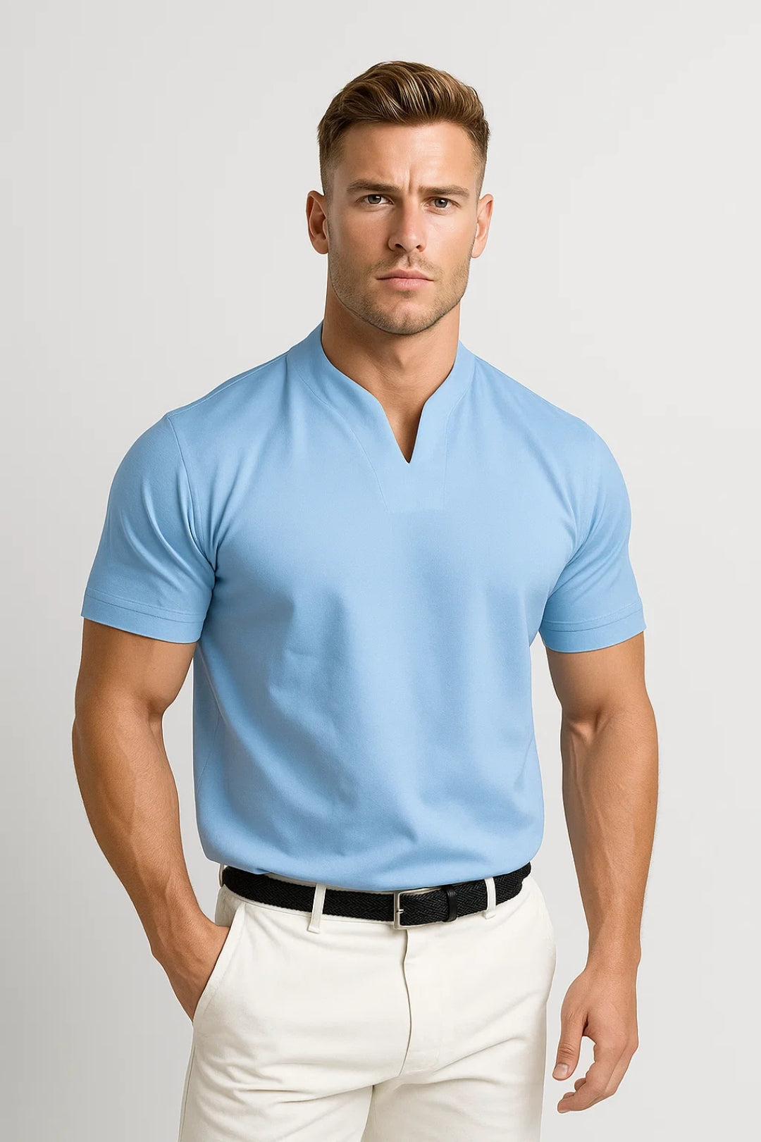 Hemd Herren Regular Fit Splitkragen Bequeme Passform Casual Ganzjahres-Velnorah