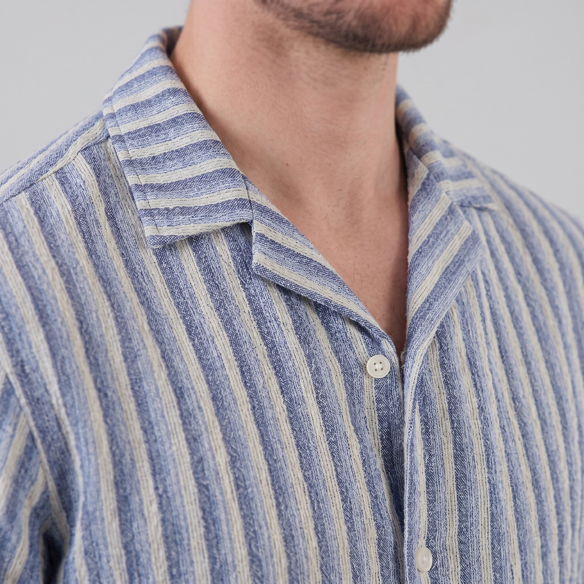Hemd Herren Vertikale Streifen Resort Casual Sommer-Velnorah