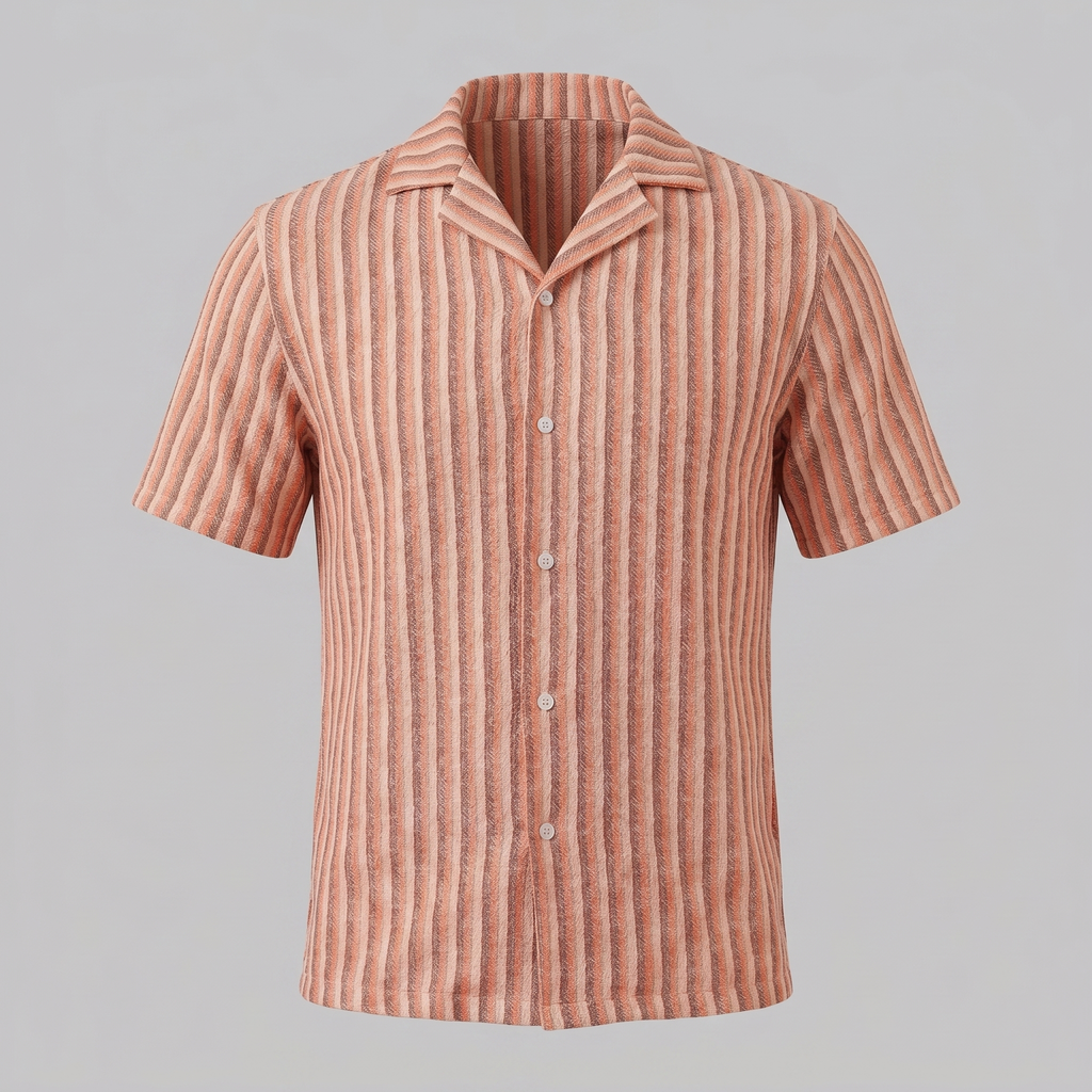 Hemd Herren Vertikale Streifen Resort Casual Sommer-Velnorah