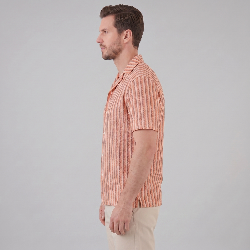 Hemd Herren Vertikale Streifen Resort Casual Sommer-Velnorah