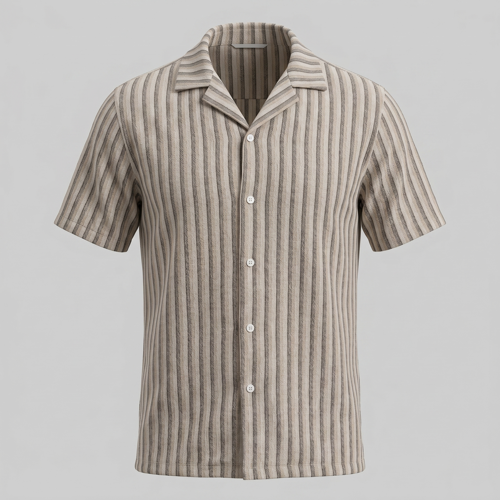 Hemd Herren Vertikale Streifen Resort Casual Sommer-Velnorah
