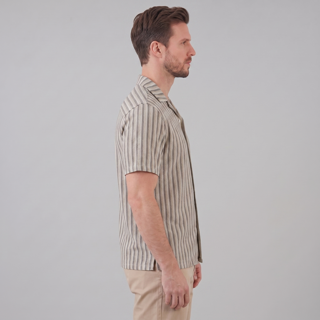 Hemd Herren Vertikale Streifen Resort Casual Sommer-Velnorah