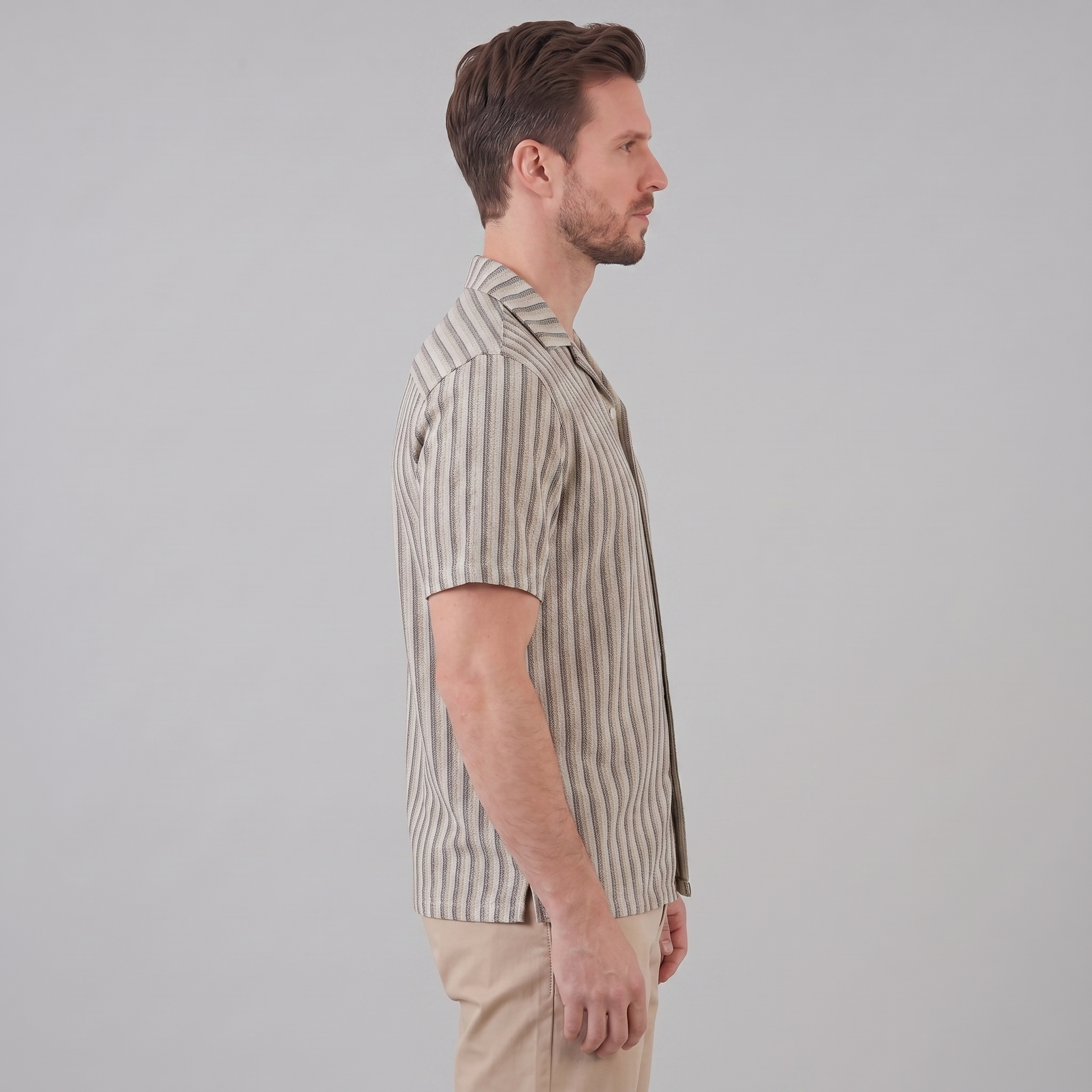 Hemd Herren Vertikale Streifen Resort Casual Sommer-Velnorah