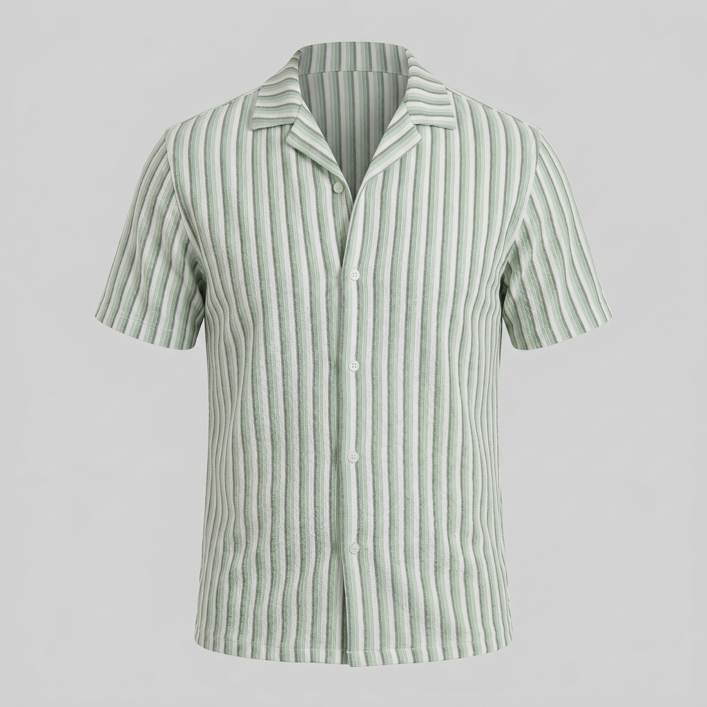 Hemd Herren Vertikale Streifen Resort Casual Sommer-Velnorah