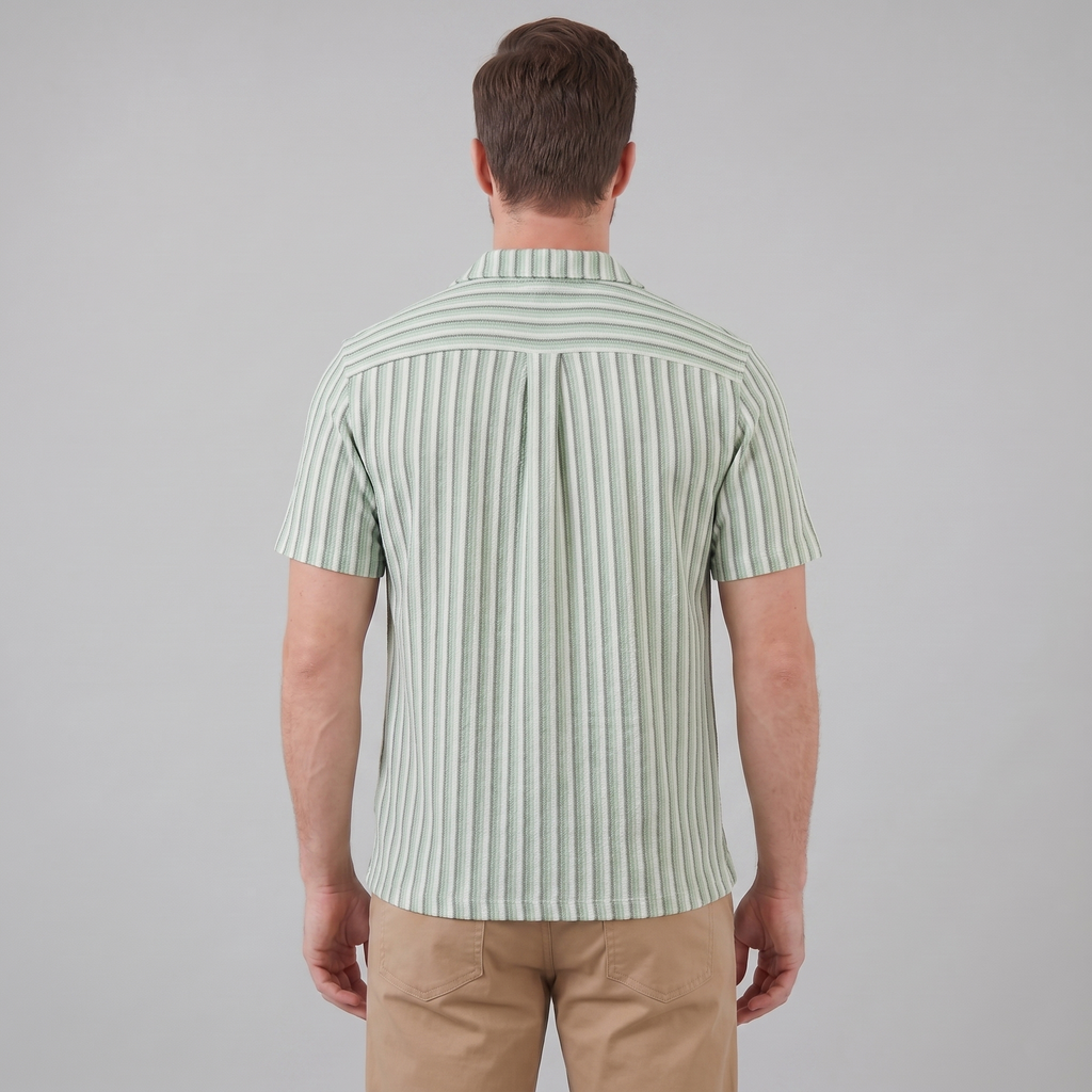 Hemd Herren Vertikale Streifen Resort Casual Sommer-Velnorah