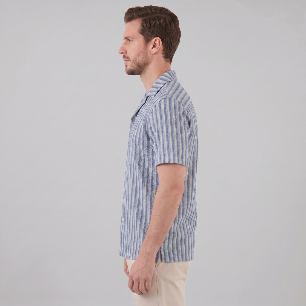 Hemd Herren Vertikale Streifen Resort Casual Sommer-Velnorah