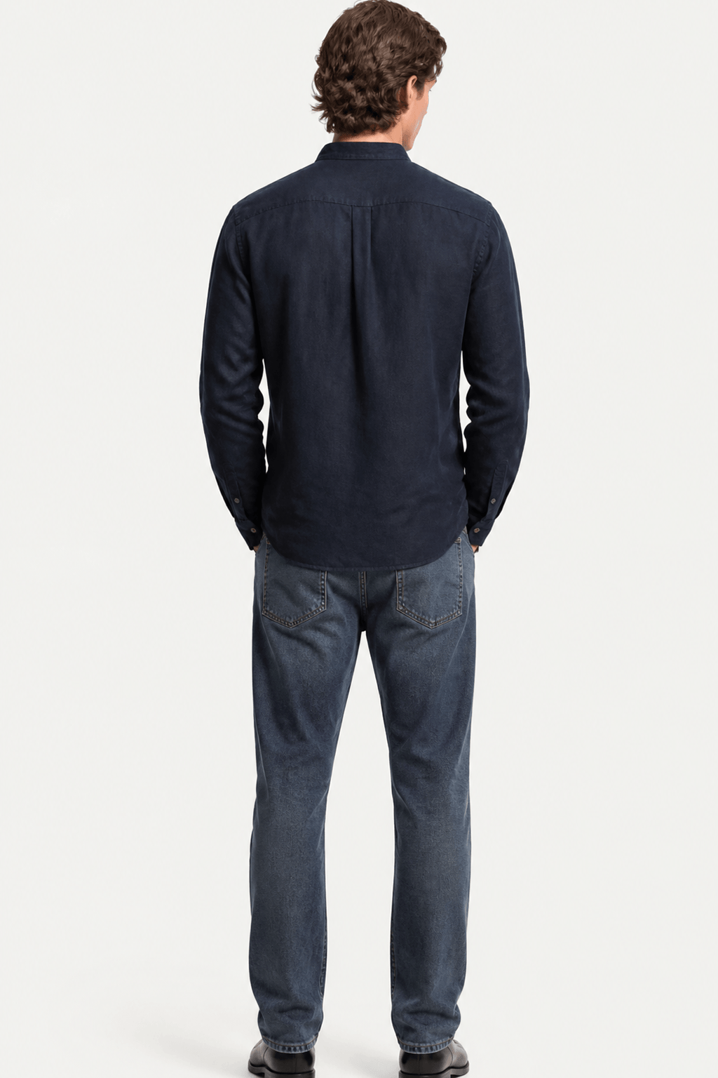 Hemd mit Stehkragen Herren Leinen Casual Sommer-Velnorah