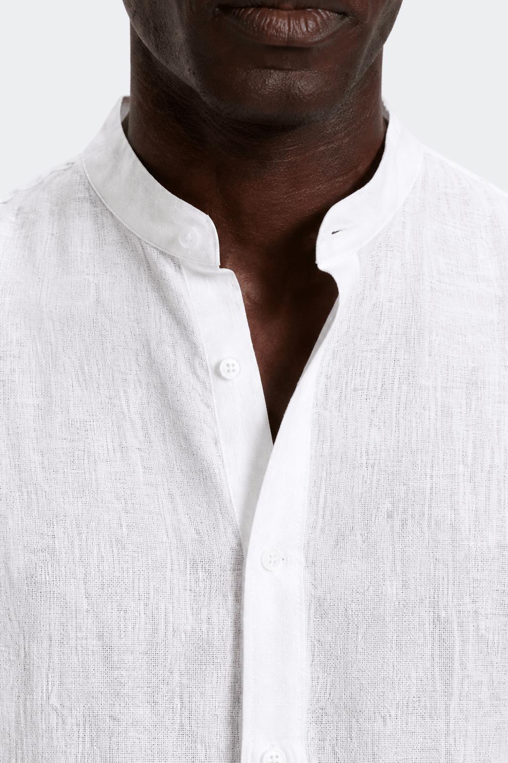 Hemd mit Stehkragen Herren Leinen Casual Sommer-Velnorah