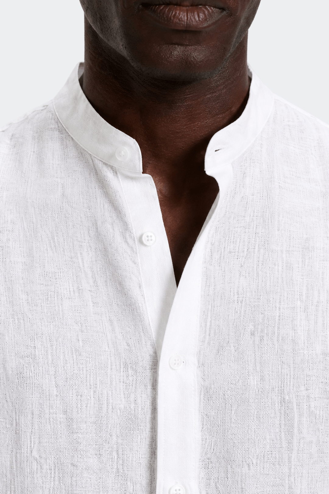 Hemd mit Stehkragen Herren Leinen Casual Sommer-Velnorah