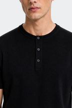 Henley T-Shirt Kurzarm Herren Casual-Velnorah