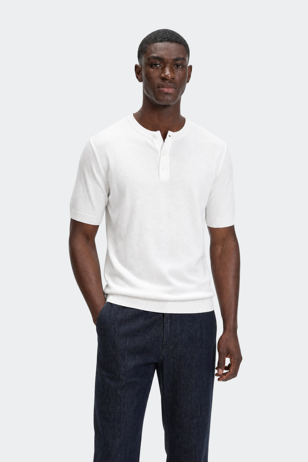 Henley T-Shirt Kurzarm Herren Casual-Velnorah