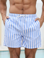 Herren Badehose Gestreift Strand Sommer Freizeit-Velnorah