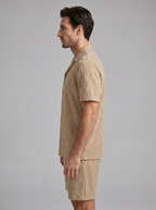Herren Camp Shirt Shorts Jacquard Wave Sommer-Velnorah