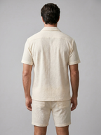 Herren Camp Shirt Shorts Jacquard Wave Sommer-Velnorah