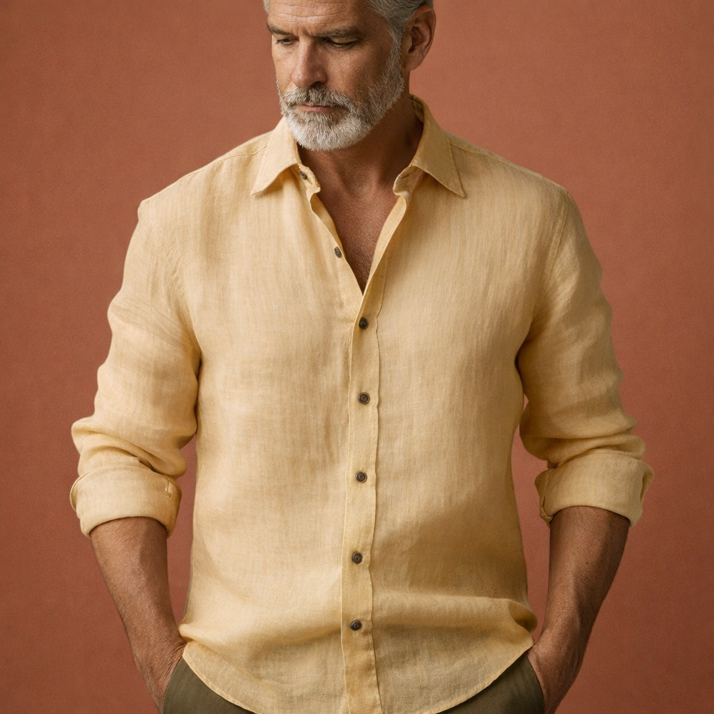 Herren Hemd Lange Ärmel Relaxed Fit Casual Sommer-Velnorah