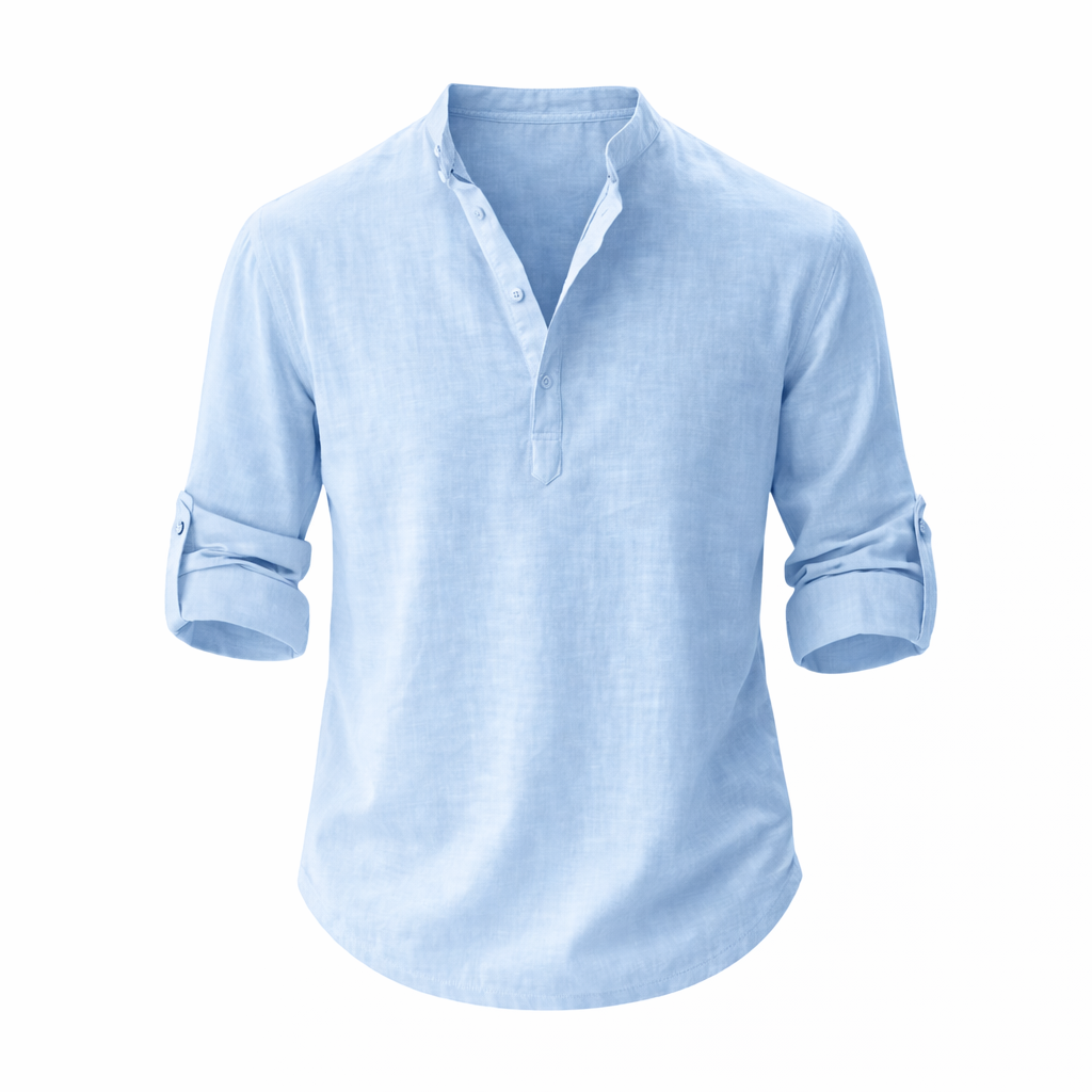 Herren Hemd Relaxed Fit Lange Ärmel Sommer Casual-Velnorah
