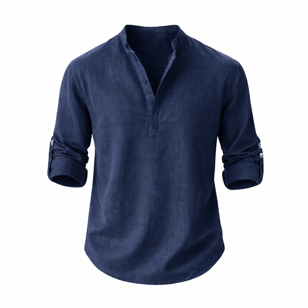 Herren Hemd Relaxed Fit Lange Ärmel Sommer Casual-Velnorah