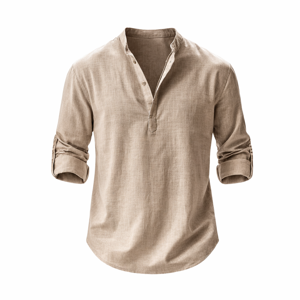 Herren Hemd Relaxed Fit Lange Ärmel Sommer Casual-Velnorah