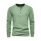 Herren Henley Shirt Lange Ärmel Knöpfe Casual Streetwear Basic-Velnorah