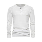 Herren Henley Shirt Lange Ärmel Knöpfe Casual Streetwear Basic-Velnorah