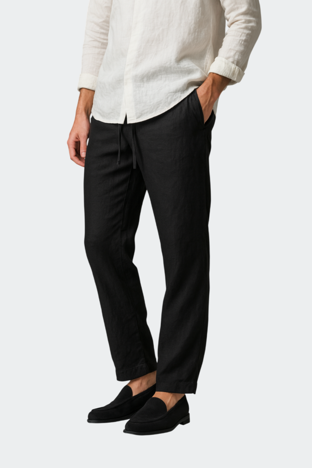 Herren Hose Relaxed Fit Leinen Casual Sommer-Velnorah