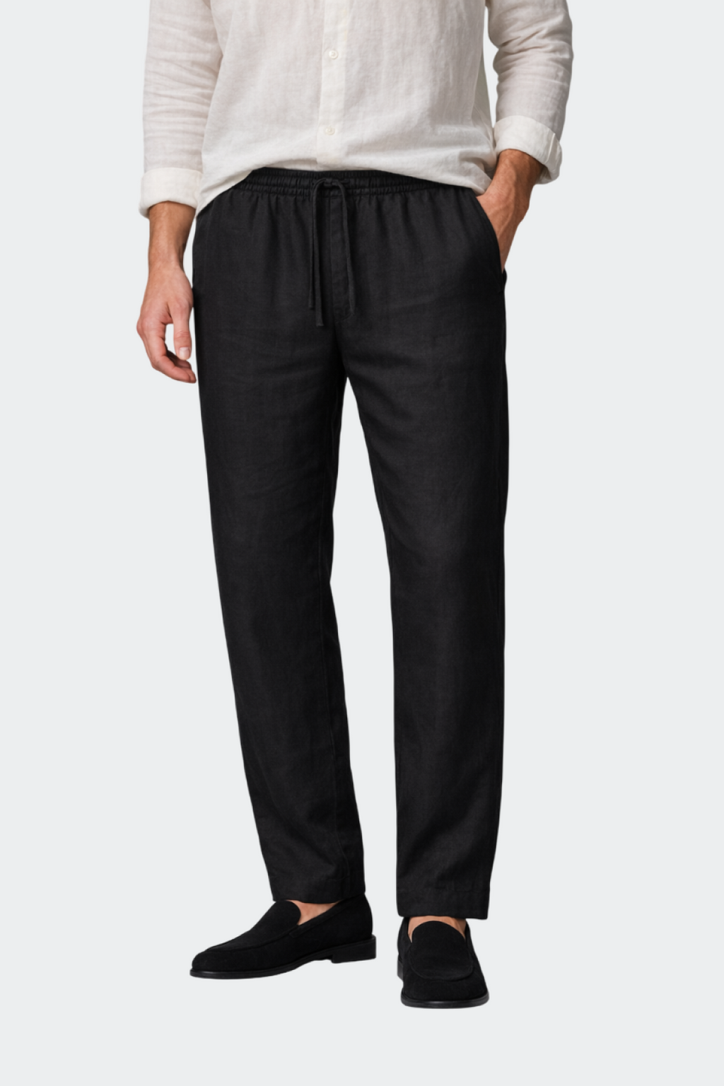 Herren Hose Relaxed Fit Leinen Casual Sommer-Velnorah