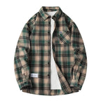 Herren Karierte Overshirt Knopfverschluss Casual Sommer-Velnorah
