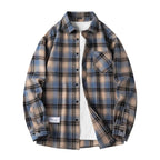 Herren Karierte Overshirt Knopfverschluss Casual Sommer-Velnorah