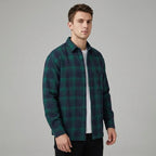 Herren Karierte Overshirt Knopfverschluss Casual Sommer-Velnorah