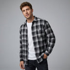 Herren Karierte Overshirt Knopfverschluss Casual Sommer-Velnorah