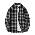 Herren Karierte Overshirt Knopfverschluss Casual Sommer-Velnorah