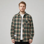 Herren Karierte Overshirt Knopfverschluss Casual Sommer-Velnorah