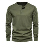 Herren Langarmshirt mit Knöpfen Casual Bequeme Passform-Velnorah