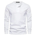 Herren Langarmshirt mit Knöpfen Casual Bequeme Passform-Velnorah