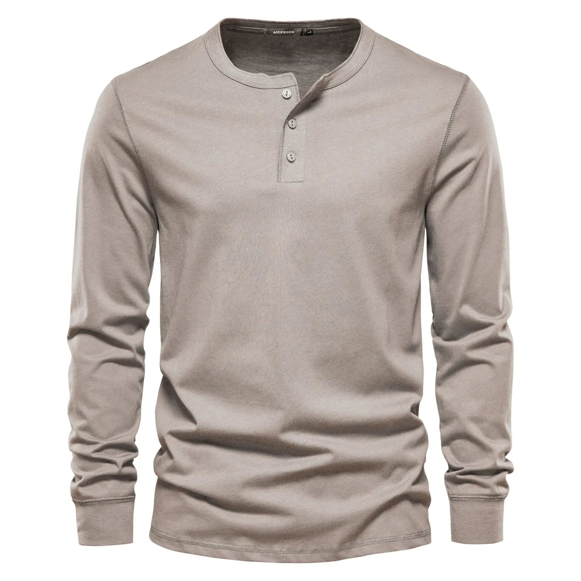 Herren Langarmshirt mit Knöpfen Casual Bequeme Passform-Velnorah