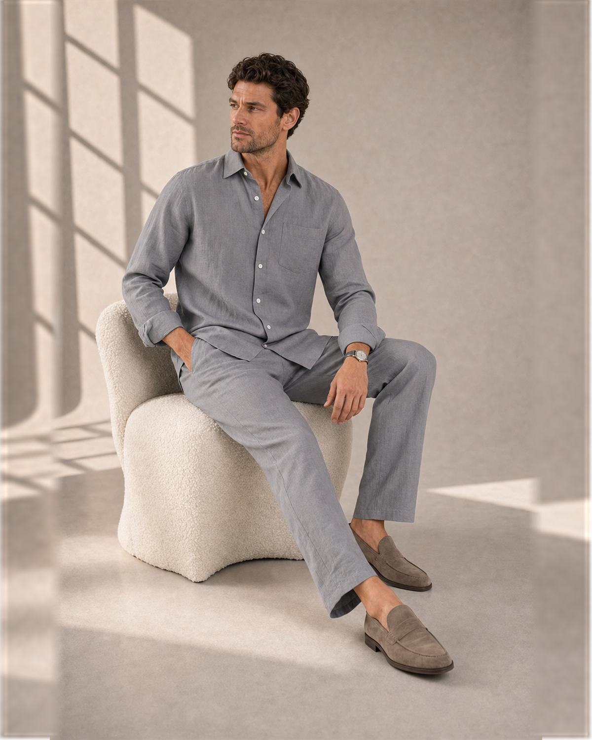 Codex linen set 4x5 | Grau