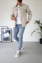 Herren Overshirt Jacke mit Brusttaschen Frühling Herbst Casual Leichtgewicht-Velnorah