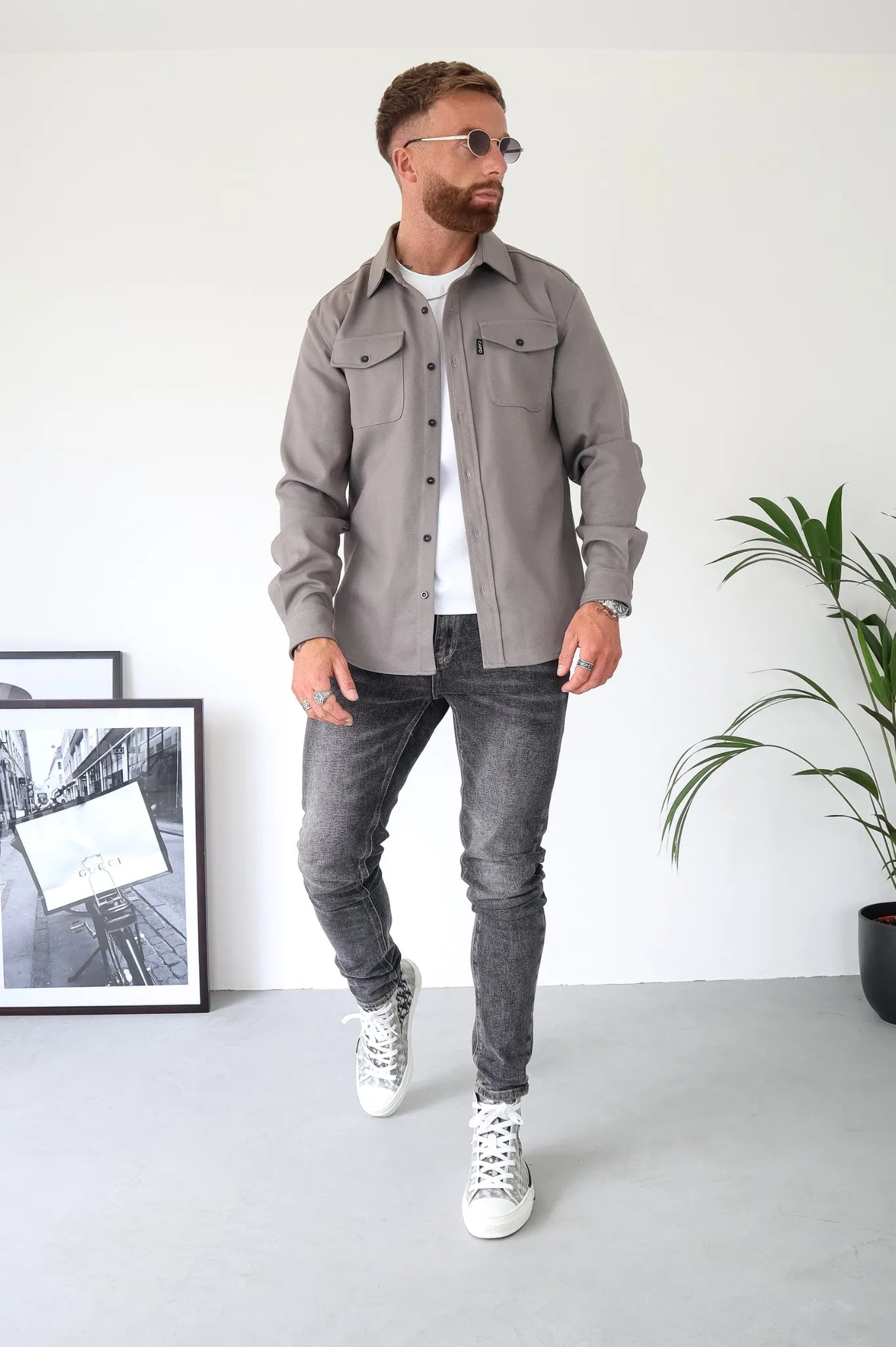 Herren Overshirt Jacke mit Brusttaschen Frühling Herbst Casual Leichtgewicht-Velnorah