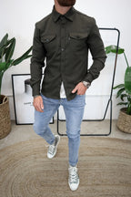 Herren Overshirt Jacke mit Brusttaschen Frühling Herbst Casual Leichtgewicht-Velnorah