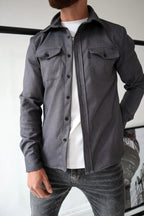 Herren Overshirt Jacke mit Brusttaschen Frühling Herbst Casual Leichtgewicht-Velnorah