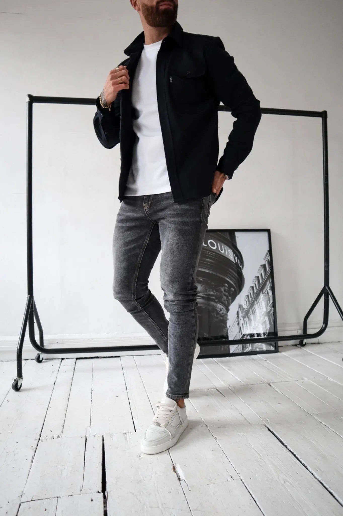 Herren Overshirt Jacke mit Brusttaschen Frühling Herbst Casual Leichtgewicht-Velnorah