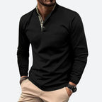 Herren Poloshirt mit langen Ärmeln und atmungsaktivem Material-Velnorah