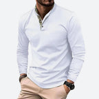 Herren Poloshirt mit langen Ärmeln und atmungsaktivem Material-Velnorah