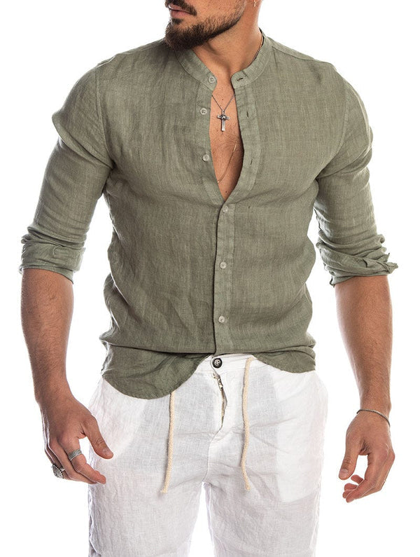 Herren Shirt Regular Fit Knöpfe Klassischer Kragen Casual Sommer-Velnorah