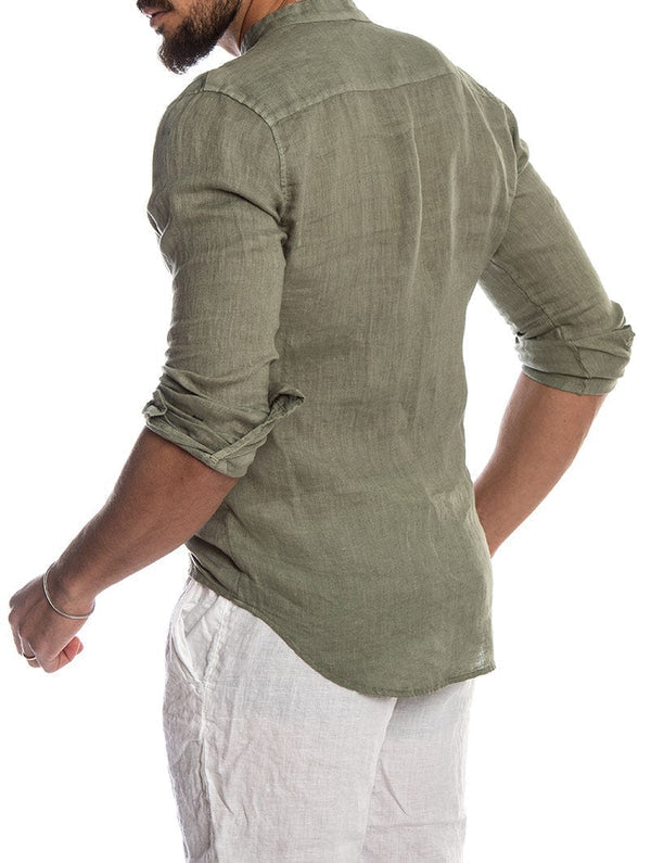 Herren Shirt Regular Fit Knöpfe Klassischer Kragen Casual Sommer-Velnorah