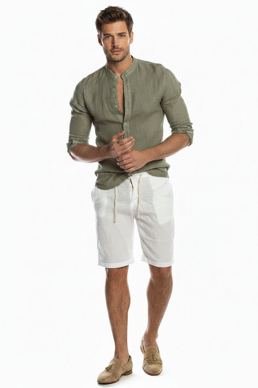 Herren Shirt Regular Fit Knöpfe Klassischer Kragen Casual Sommer-Velnorah
