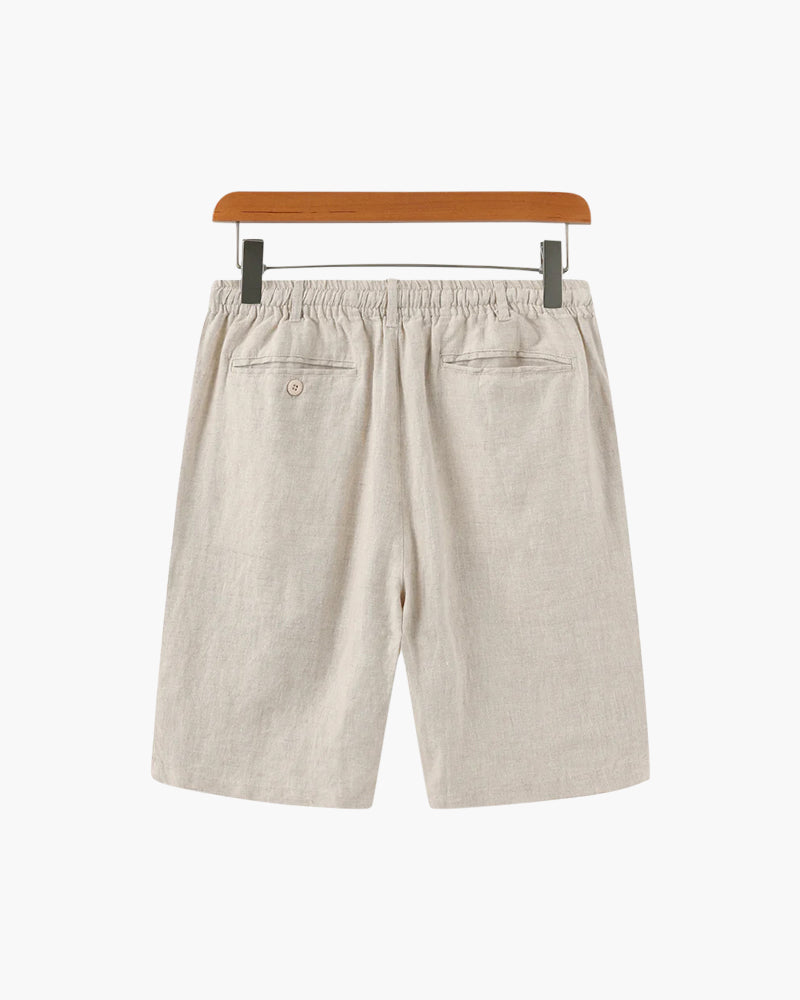 Herren Shorts Leinen Gerade Passform Sommer Casual-Velnorah